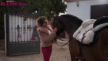 Innocent Teen Horse Lesson Outdoor Porn